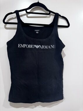 Emporio Armani Black Logo Scoop Tank